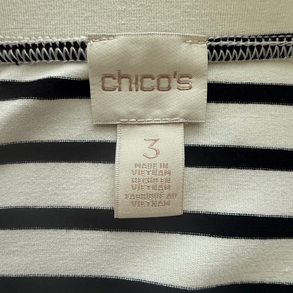 Chico's Black and White Striped Maxi Skirt Size 3 NWOT Flattering - Picture 7 of 7
